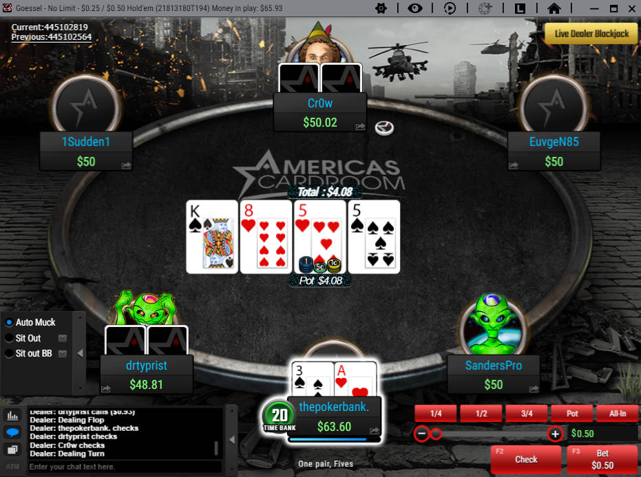 ACR Poker poker table screenshot