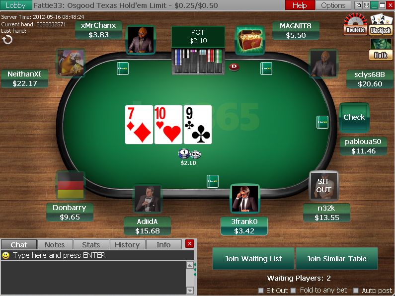 Bet365 Poker table screenshot