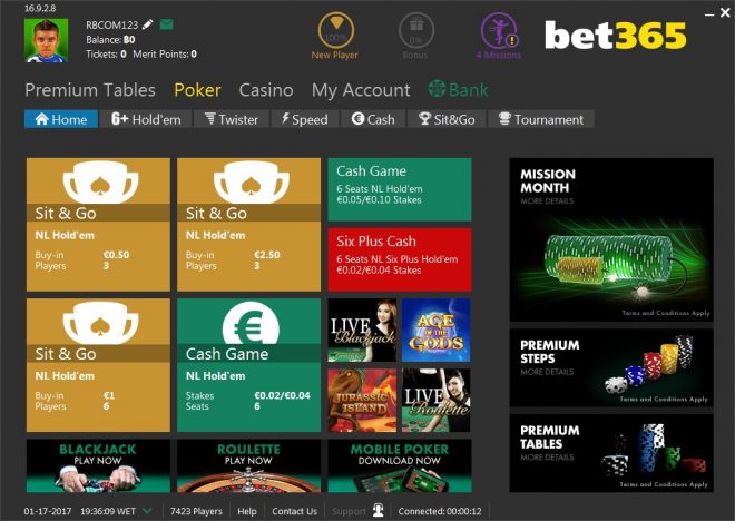 bet365 Poker poker site screenshot