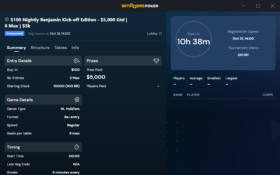 BetRivers Poker KO games in lobby screenshot