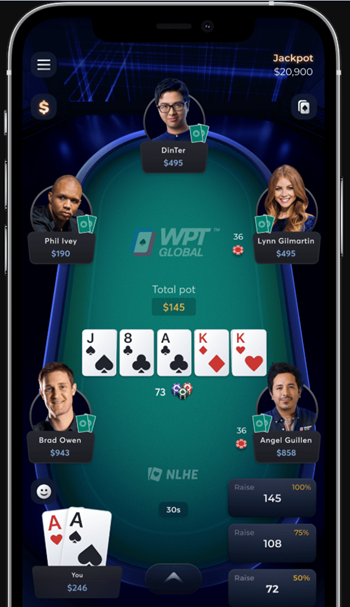 WPT Global mobile app screenshot
